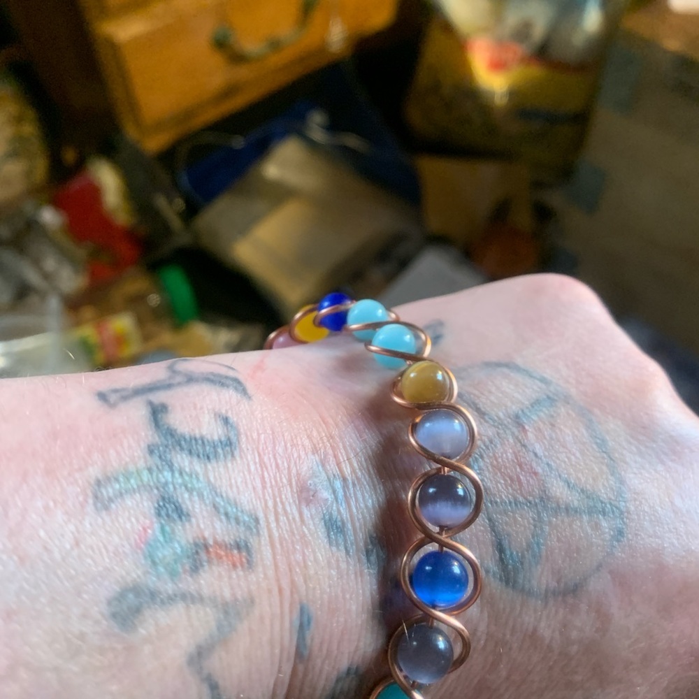 Cats eye copper bracelets